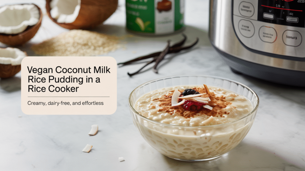 Vegan Coconut Milk Rice Pudding in a Rice Cooker - Creamy, Dairy-Free, and Effortless