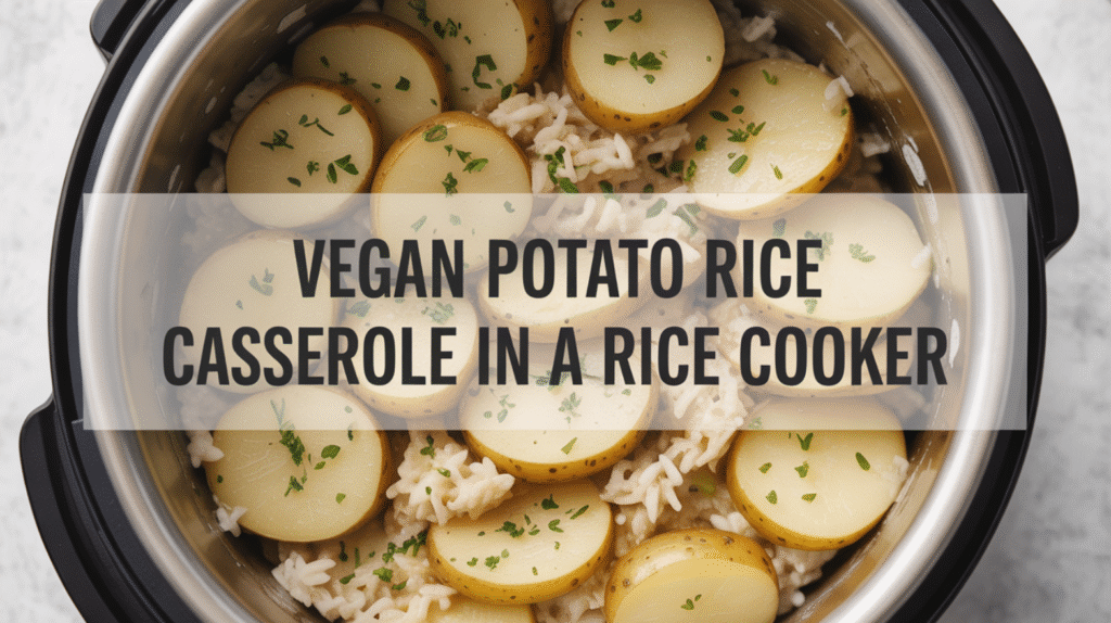 Vegan Potato Rice Casserole in a Rice Cooker