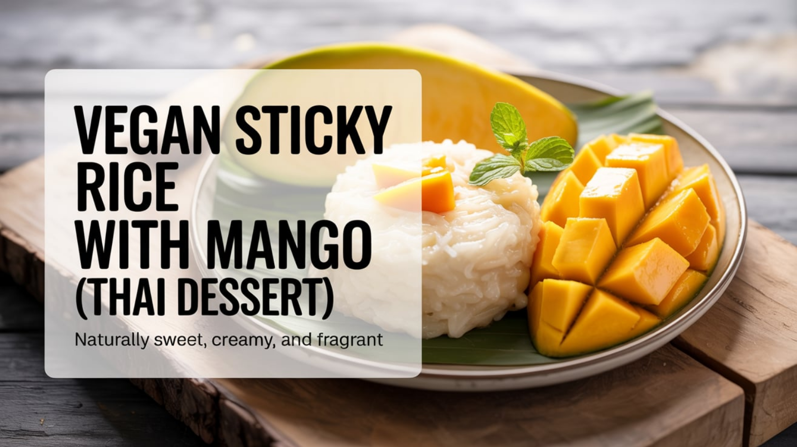Vegan Sticky Rice with Mango (Thai Dessert) - Naturally Sweet, Creamy, and Fragrant